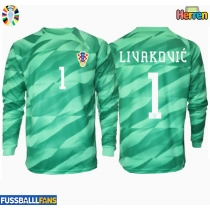 Kroatien Dominik Livakovic #1 Torwart Auswärtstrikot EM 2024 Langarm